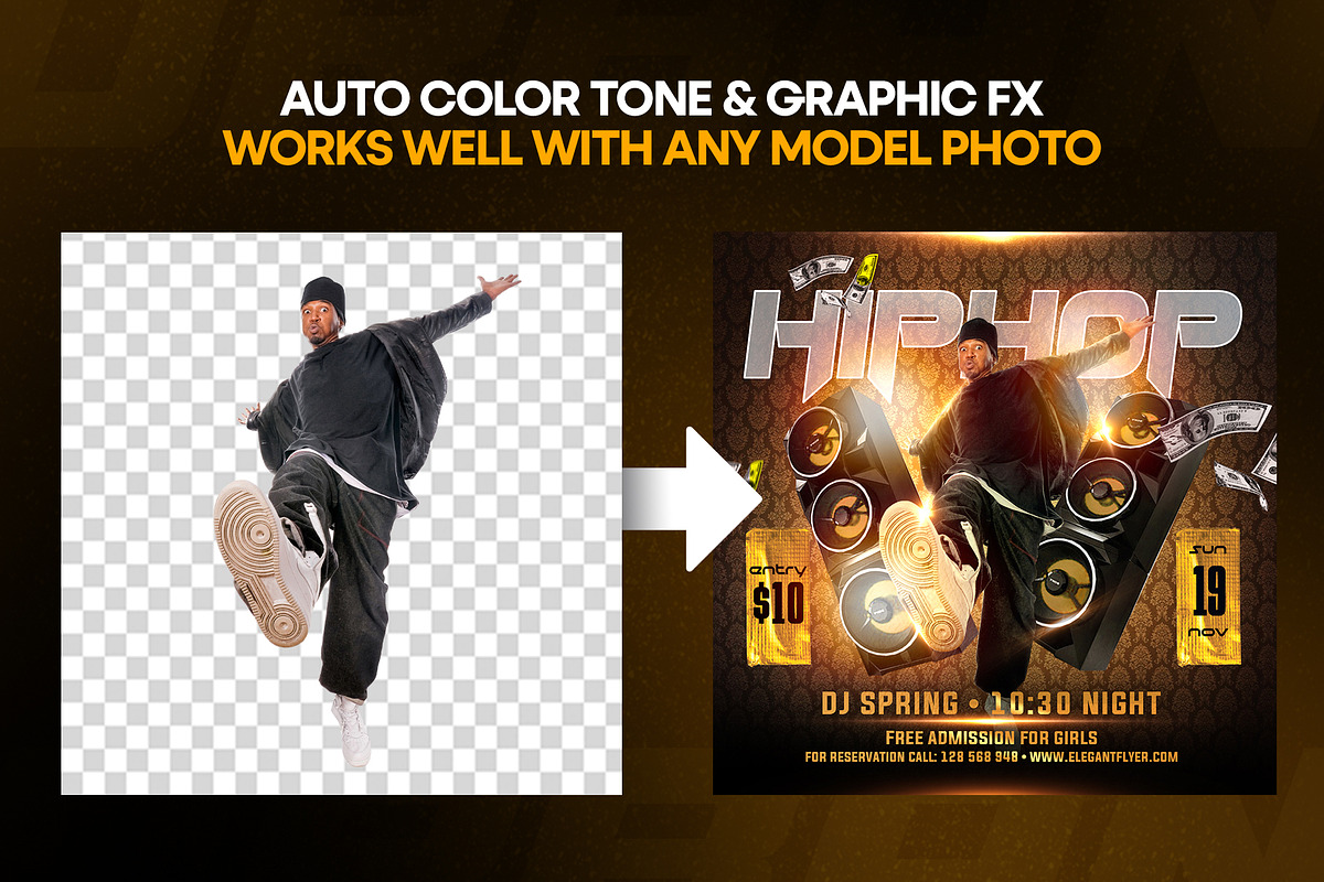 Hip-Hop Party Flyer Template, a Flyer Template by Raytas Studio (Photo 4 of 5)