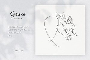 Grace 6. Line Art Illustration