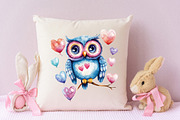 Watercolor Animals Valentine's Clipa, an Illustration by designcity5 (Thumbnail 4 of 5)