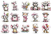 Whimsical Funny Animal Clipart, an Illustration by OK Design (Thumbnail 3 of 6)
