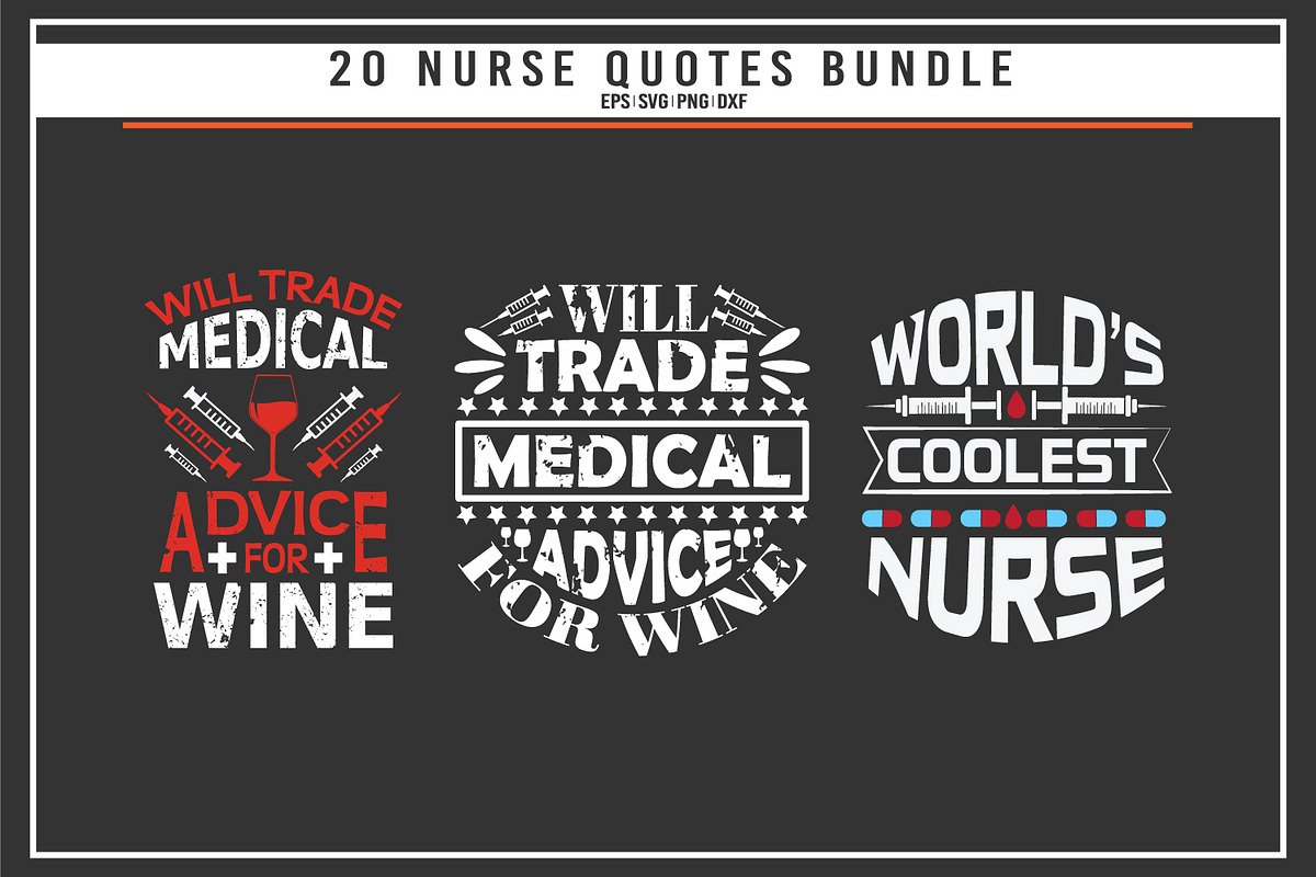 Nurse quotes t shirt design bundle, a Graphic by Uniquesvg99 (Photo 2 of 7)