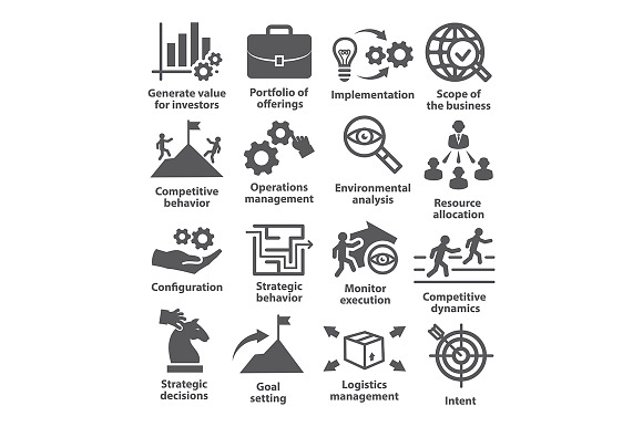 Business Management Icons. Pack 15.