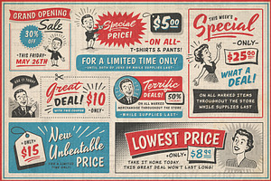 1950s Retro Style Ad Templates