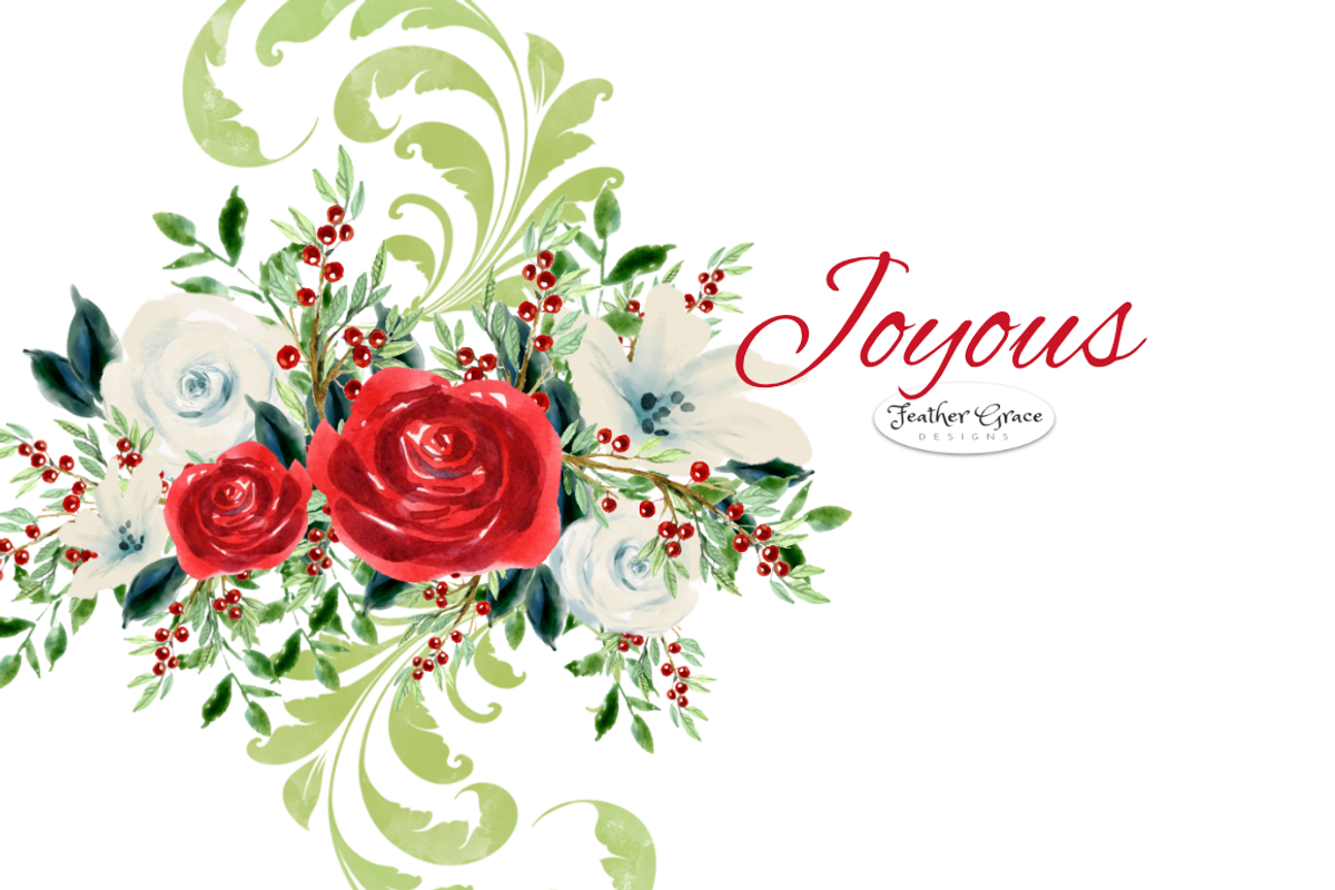 Red Watercolor Flowers & Wreaths, an Illustration by Feather Grace Designs (Photo 2 of 15)