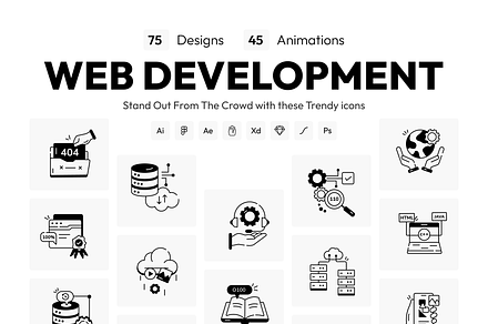 Animated Web Development Icons, an Icon by Vectors Market