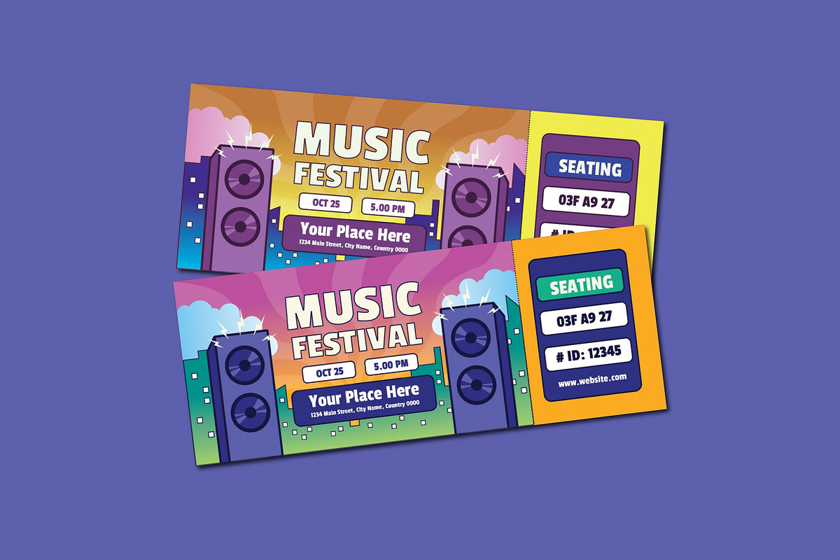 Music Festival Ticket, a Templates & Theme by Patria Ari (P4tcreativa)