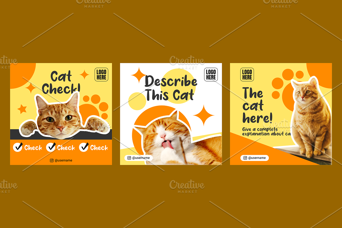 Cat post social media feed design preview 4