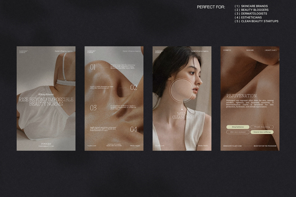 Neutral Skincare IG Template Pack preview 2