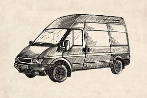 Transit Van Clipart / Illustration