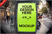 Billboard Mockup Fisheye Lens PSD, a Wearable Device Mockup by Bruno's Shop (Thumbnail 1 of 3)