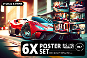 Supercar in the City Illustration, a Wallpaper Graphic by Other Side Art (Thumbnail 1 of 8)