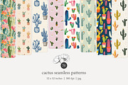 70 cactus seamless pattern, a Pattern Graphic by Poppy Lane Studio (Thumbnail 1 of 10)
