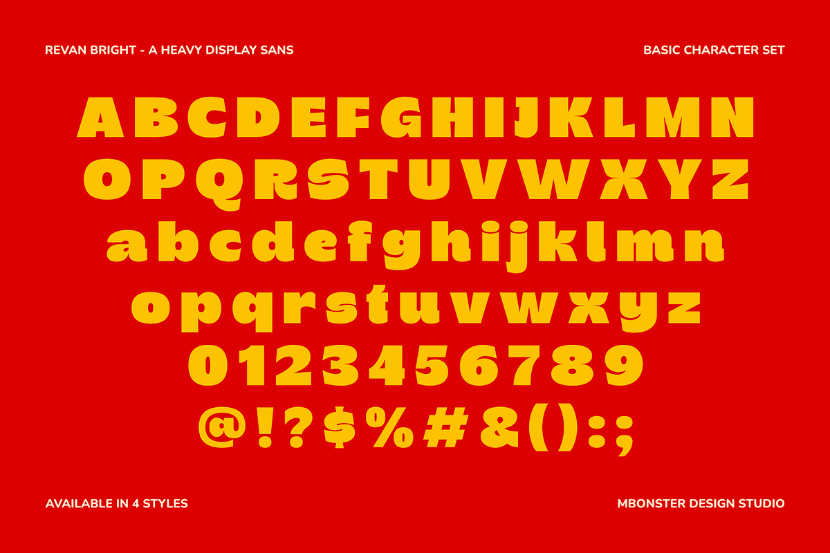 Revan Bright - Heavy Playful Sans, a Sans Serif Font by Mbonster Design Studio (Photo 16 of 16)