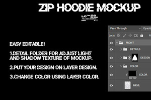 Zip Hoodie Mockup By 28Bloc