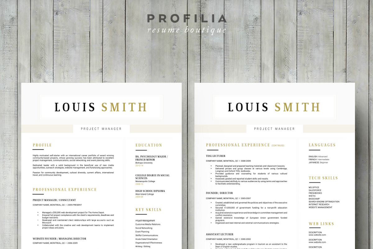 Word Resume & Cover letter Template, a Resume Template by Profilia Resume Boutique (Photo 4 of 6)