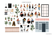 Dog Friendly Coffee Shop Scenes, a Person Illustration by LyubovZaytseva (Thumbnail 3 of 20)