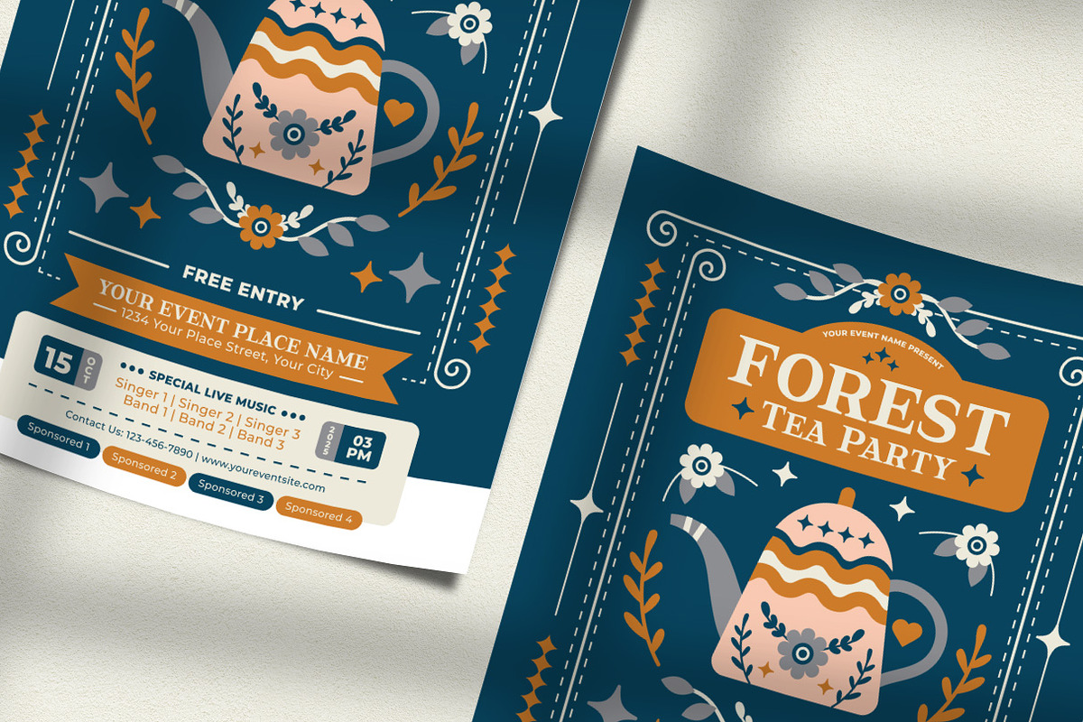Folk Art Forest Tea Party Flyer, a Flyer Template by Hole Hope Design (Photo 3 of 5)