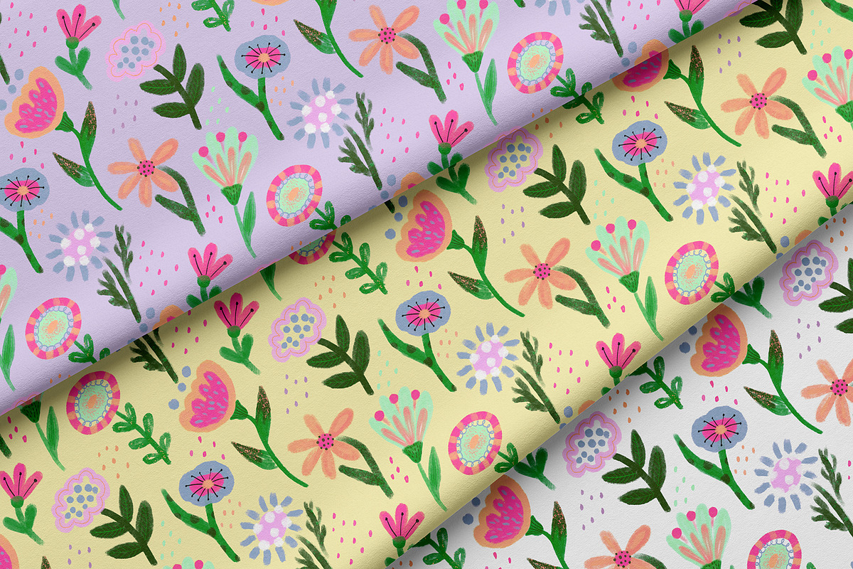 Naive Meadow – Floral Pattern, a Pattern Graphic by Alona Savchuk (Photo 2 of 7)