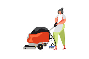 Commercial cleaning services, vector, a Person Illustration by Sky Pics Studio