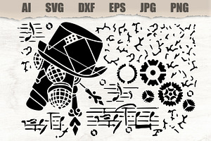 Stencil Steampunk style, a Technology Illustration by MARYCRAFTIRIA