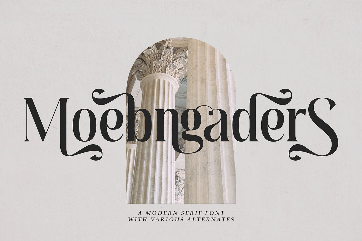 Moebngaders | A Modern Sans Serif, a Serif Font by Andrimada Creative (Photo 1 of 12)