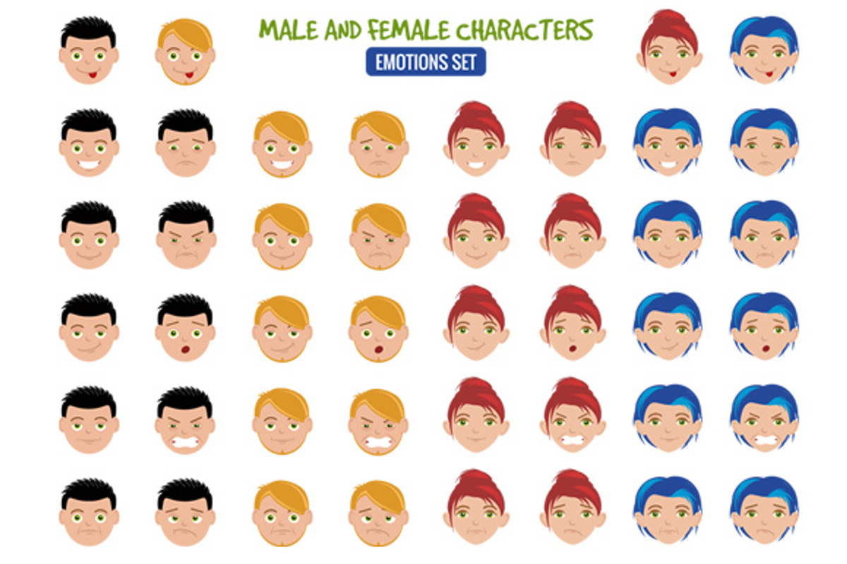 Cartoon People Emotion Set, a Person Illustration by Albert Does Stuff (Photo 2 of 2)