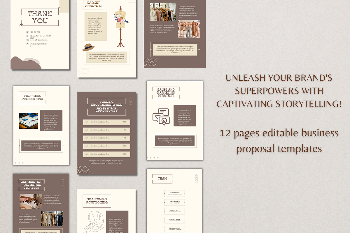 Brown Minimal Business Proposal, a Print Template by TheSimplySereneShop (Photo 2 of 8)