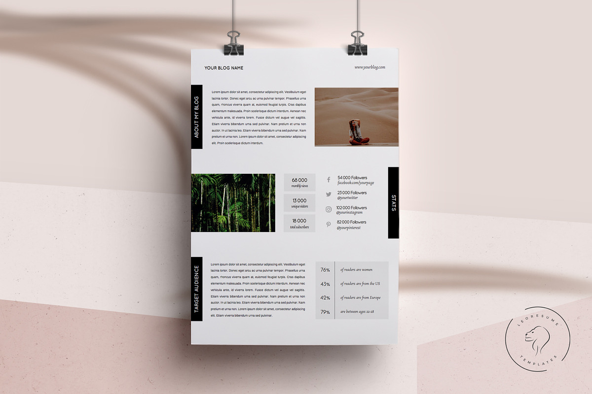 Media Kit Template - 4 Pages, a Resume Template by Leo Resume (Photo 3 of 7)
