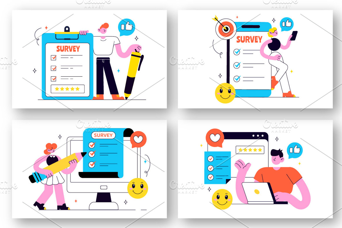 10 Survey Vector Illustration, a Technology Illustration by denayunebgt (Photo 2 of 4)
