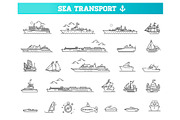 Ships Symbols. Vector Icons Set, a Transportation Illustration by Tettygreen (Thumbnail 1 of 3)