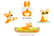 Watercolor cute corgi clipart, an Animal Illustration by Art and Funny (Thumbnail 4 of 5)