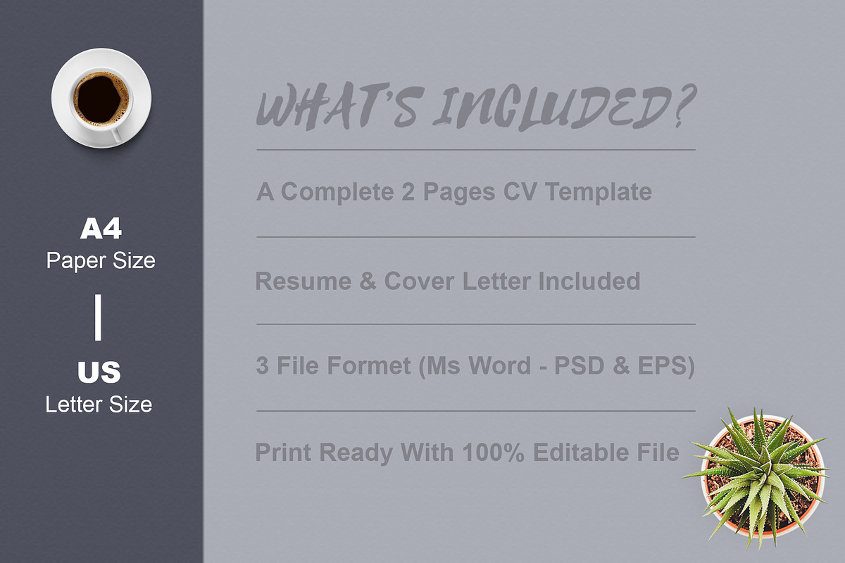 Minimal Resume Template, a Resume Template by X-Type (Photo 4 of 4)