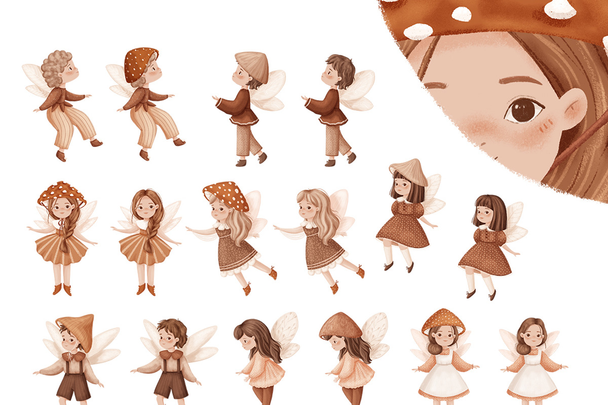 Mushroom Fairies. Kids collection, an Animal Illustration by polikarpovaart (Photo 14 of 15)