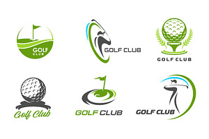 Golf sport club icons, balls, a Sport Illustration by Vector Tradition