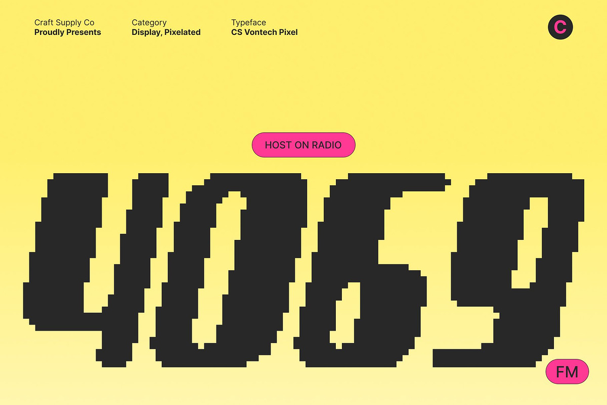 CS Vontech Pixel, a Sans Serif Font by Craft Supply Co. (Photo 3 of 8)