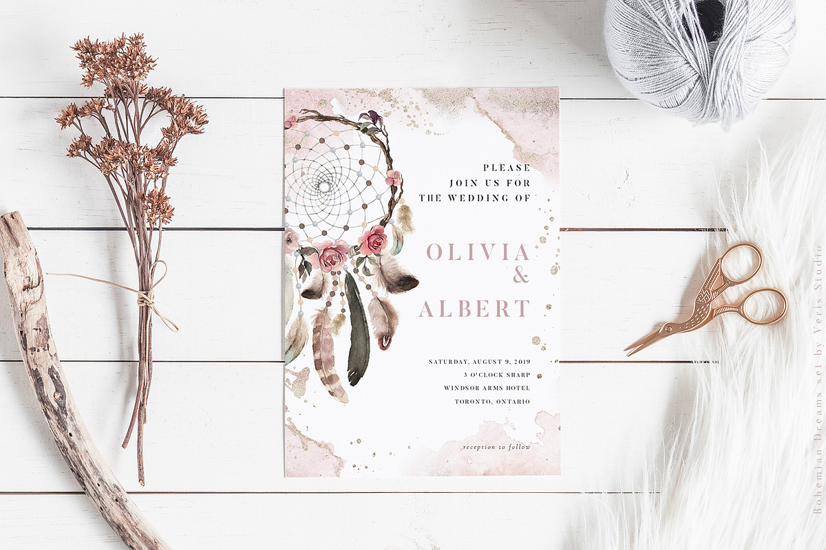 Watercolor Boho Floral Unicorn Set, a Decorative Illustration by Veris Studio (Photo 13 of 15)