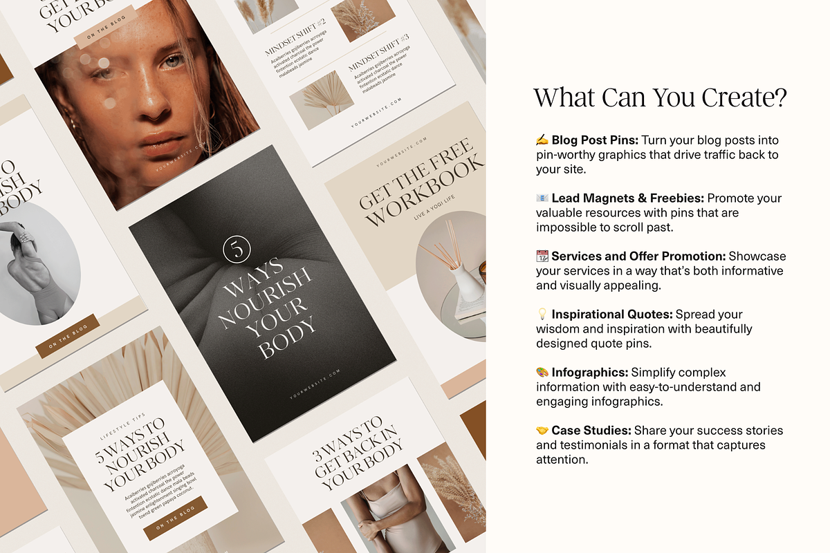 Canva Pinterest Marketing Templates, a Marketing Template by Glo Design Studio (Photo 6 of 10)