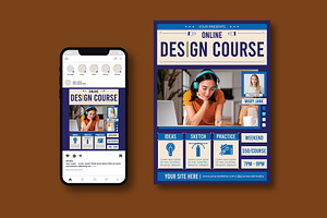 Online Design Course Flyer, a Flyer Template by iDoodle Studio