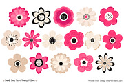 Hot Pink Flowers Clipart, an Illustration by Amanda Ilkov (Thumbnail 3 of 4)