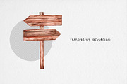 Watercolor Wooden Signs Clipart, a Texture Illustration by MilanaDesignShop (Thumbnail 3 of 4)