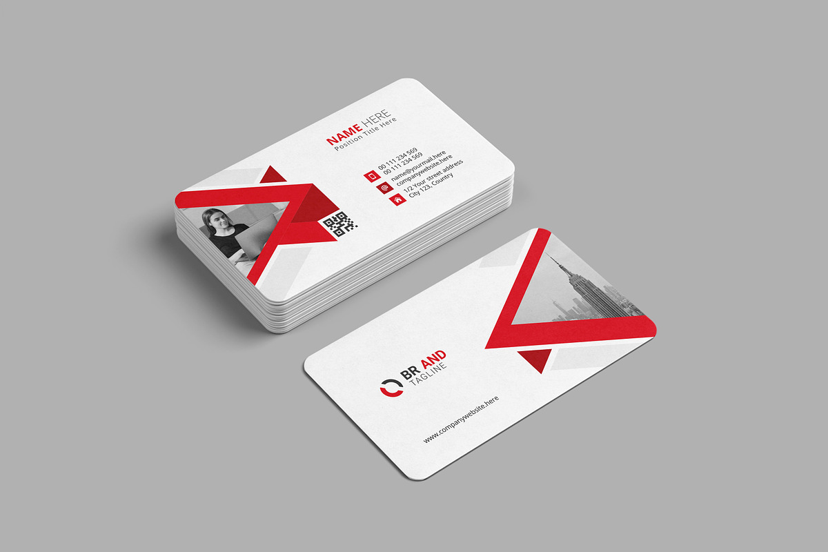 Red Stylish Business Card Template, a Business Card Template by VectStock (Photo 2 of 5)