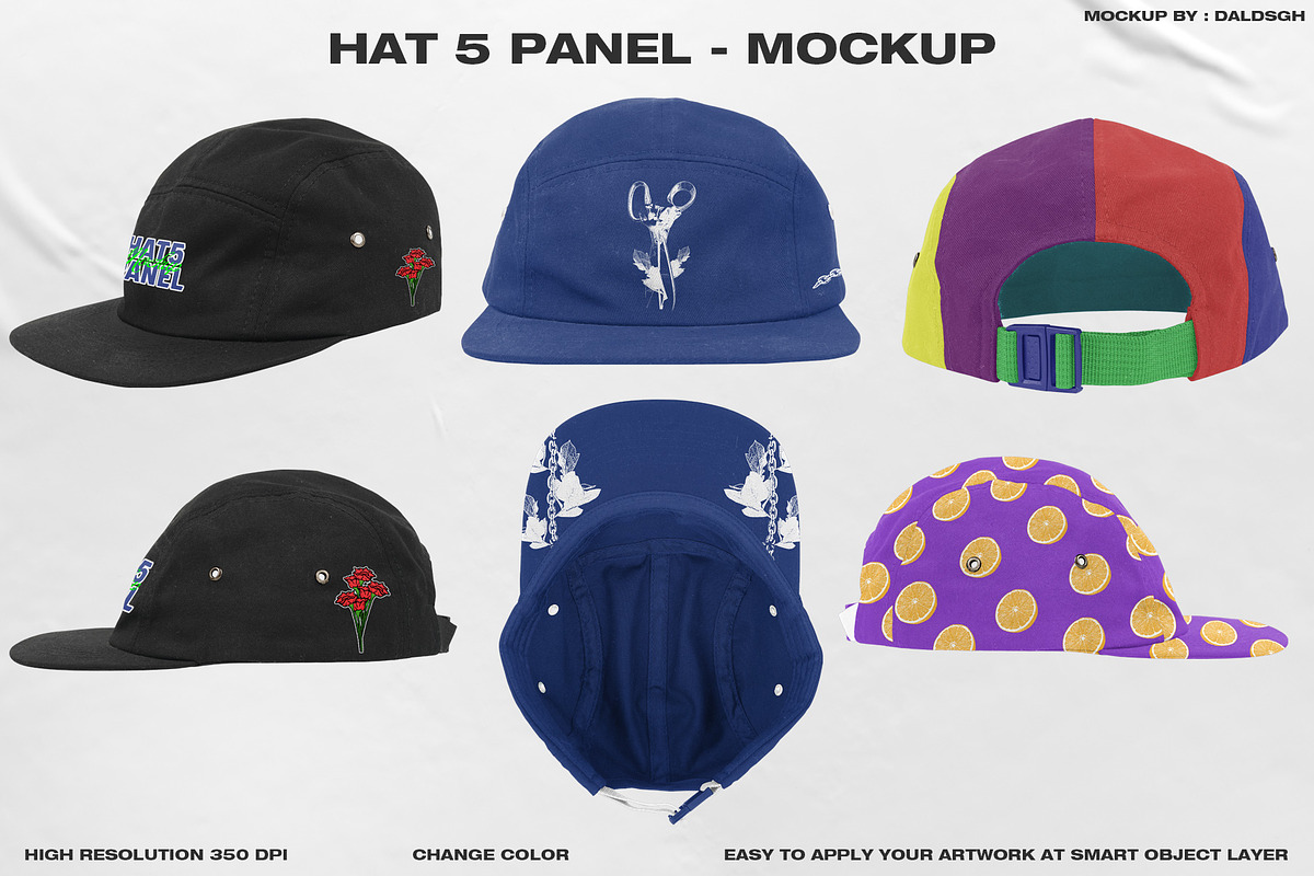 Hat 5 Panel - Mockup, a Hat Mockup by DaldSgh (Photo 1 of 18)