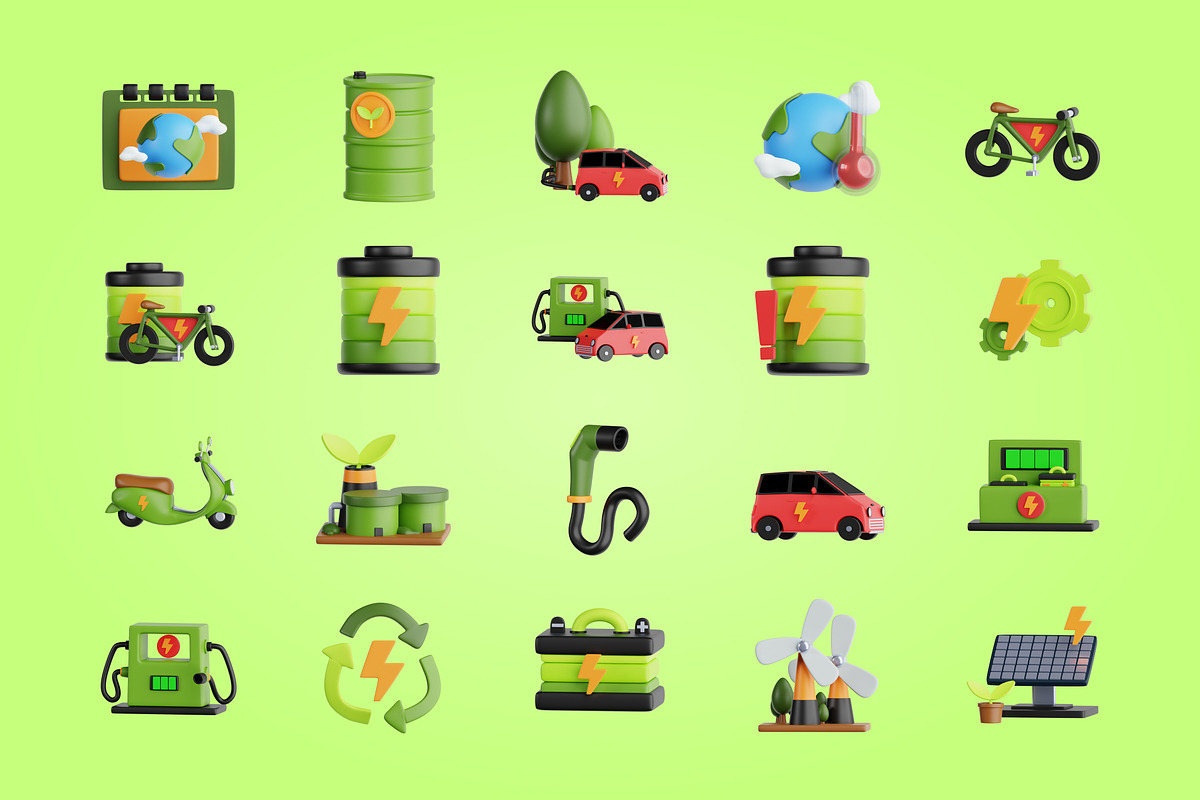 3D Electric Vehicle Icon, an Object 3D Model by SLAB! Design (Photo 4 of 4)