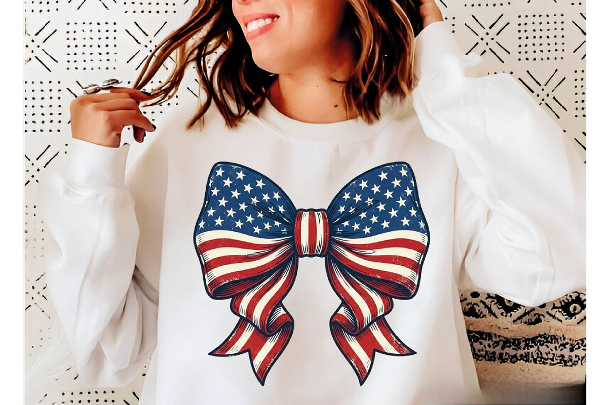 Coquette Bow American Flag 4th July, an Illustration by Designking (Photo 2 of 6)
