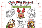 Christmas Dessert BoldEasy Coloring, a Seasonal Illustration by Design Station (Thumbnail 1 of 3)