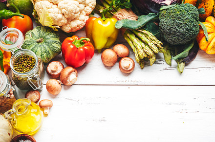 Autumn seasonal food, vegetarian cooking set. Organic vegetables, a Food & Drink Photo by 5PH