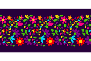 Mexican Floral Embroidery Pattern.