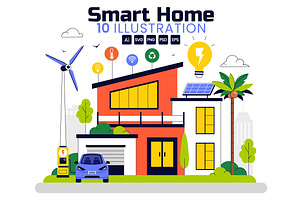 10 Eco Friendly Smart Home, a Technology Illustration by denayunebgt