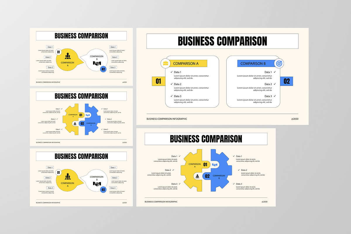 Business Comparison Infographic, a Marketing Template by Annora Studio
