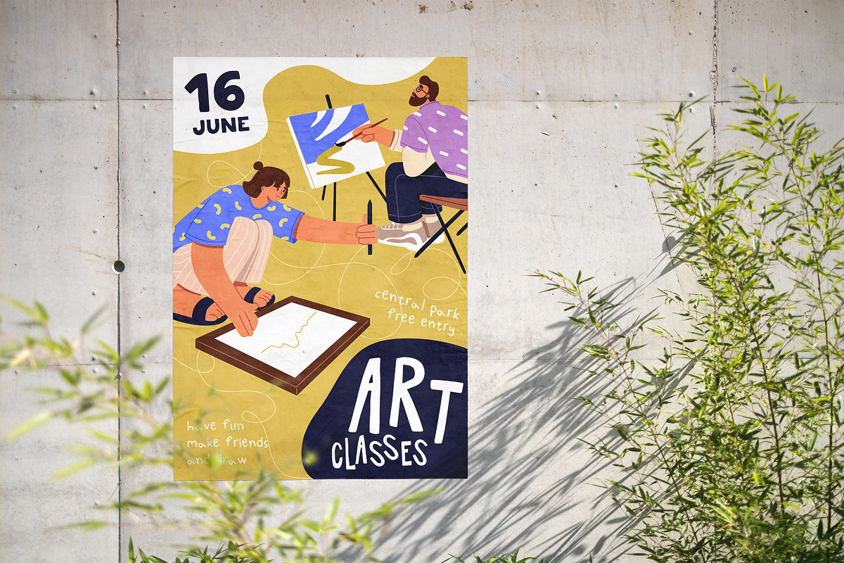Art classes, promo poster desing set, a Background Graphic by PaperTrident (Photo 5 of 5)